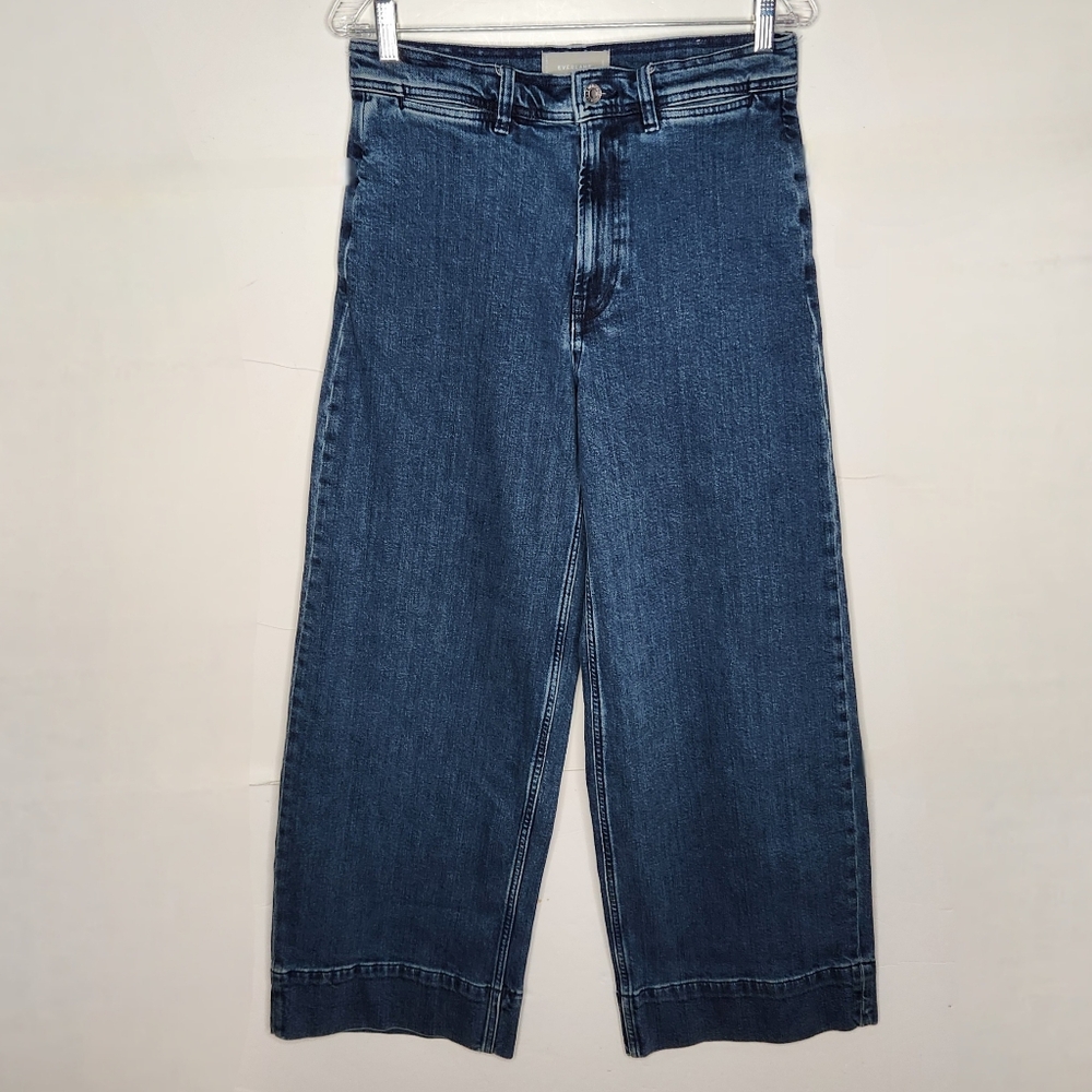 Everlane Mariner Jean Women Size 29R FITS 29×29 Wide Leg Cropped High Rise Denim